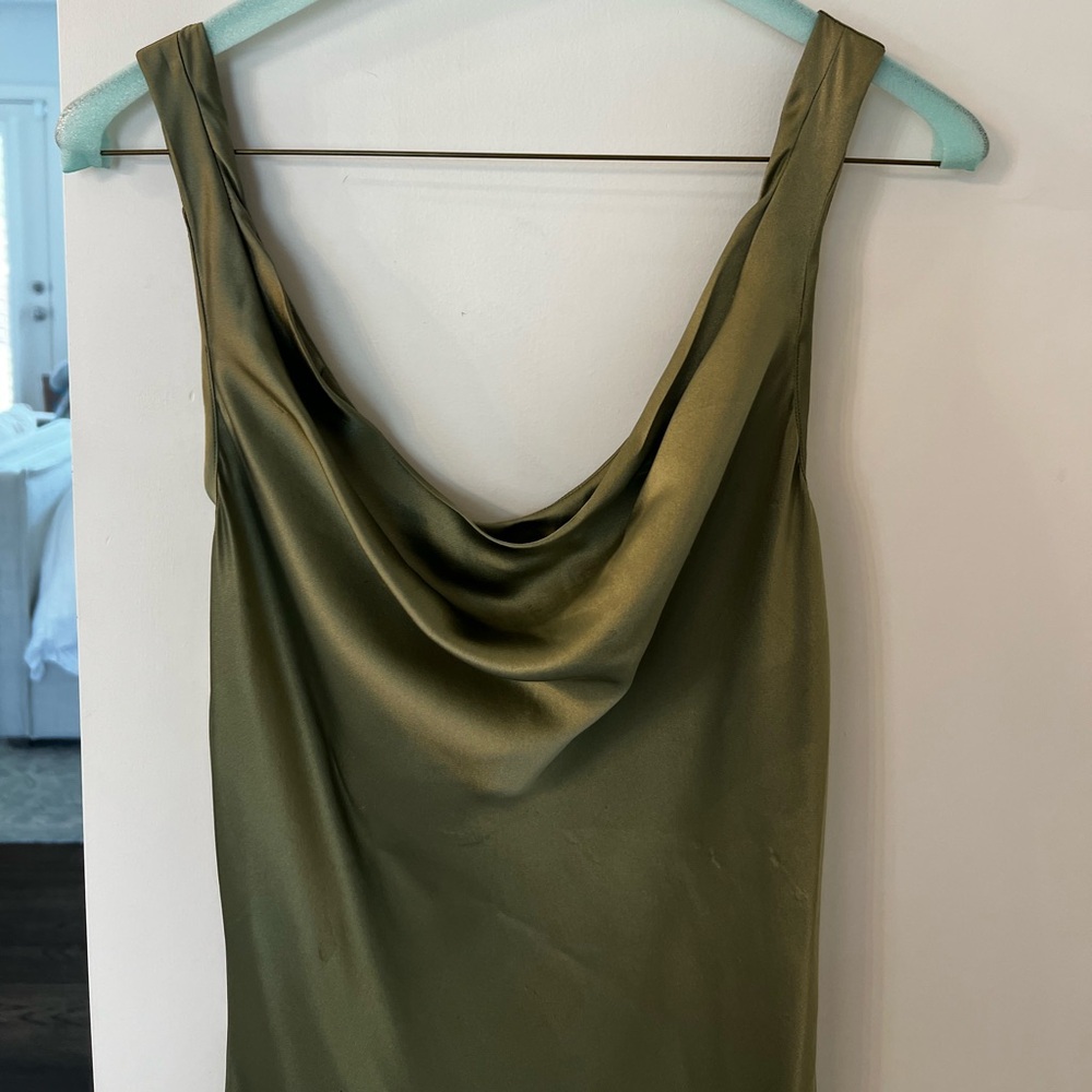 Reformation green silk dress